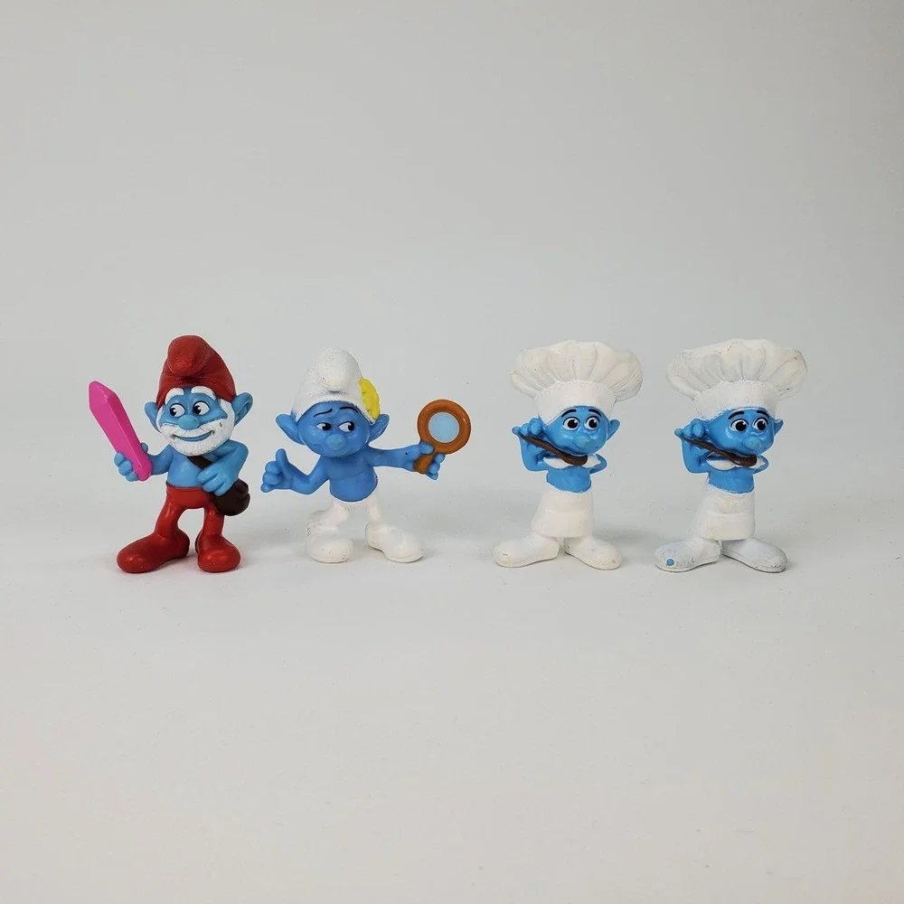 McDonalds Smurfs 2 Toy Figures Set of 4 Papa Vanity Chef‎ 2013 Peyo Happy Meal